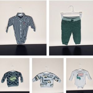 Toddler 3-6M sweaters and 1 paid of jeans.